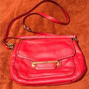 Coach Red Leather Shoulder Bag